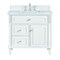 James Martin Vanities 36'' Single Vanity, Bright White w/ 3 CM Carrara White Marble Top 424-V36-BW-3CAR - alternate 1